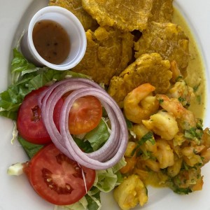 Camarones con curry