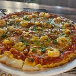 Pizza de camarones