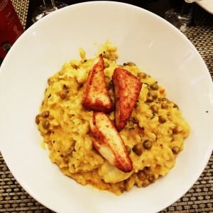 risotto de guandu y langostinos