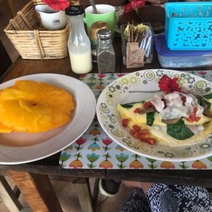 Omelet de espinaca y queso 