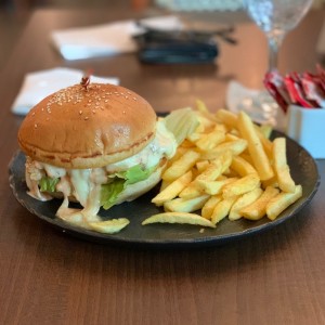 Popcorn Shrimp Burger