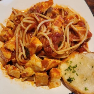 spaguetti con pollo