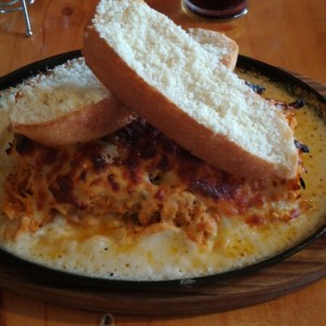 lasagna de pollo en salsa blanca