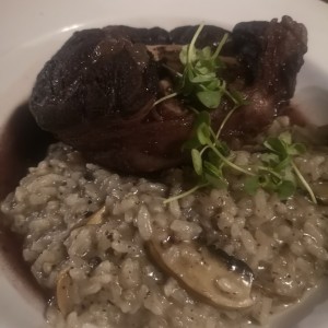 Risotto con osobuco en vino oporto