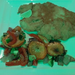 milanesa con vegetales