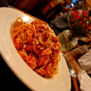 pasta con pollo a la pomodoro