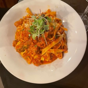 Tagliateli con chorizo casero  