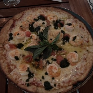 Pizza de camarones