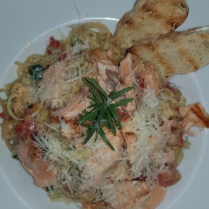 spaguetti con Salmon