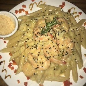 Pasta con camarones 