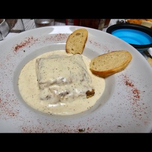 LASAGNA DE POLLO EN SALSA BLANCA