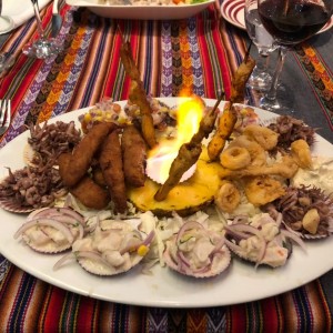 Piqueo de mariscos. 