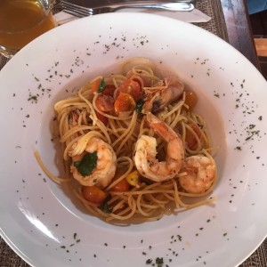 Spaghetti con langostino