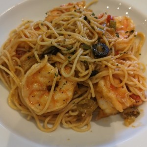 Pasta de Oleo con Langostinos 