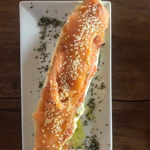 Tostada de salmon ahumado