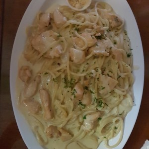 spaguetti con pollo