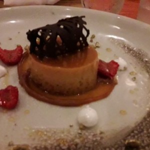 flan. restaurante Criollo. The Buenaventura Golf and Beach Resort