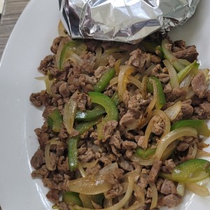 taco de maiz con bistec de carne