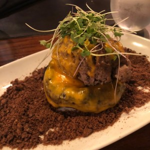 Hongos portobello con queso cheddar 