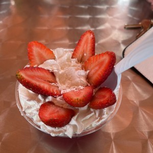 Gelatina con fresas