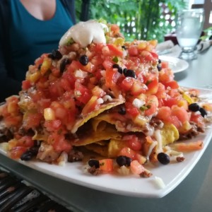 Nachos mixto carne, pollo y puerco. 