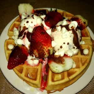 waffle de fresa