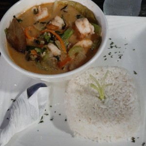 curry thailandes de camarones