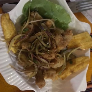 Ceviche frito de corvina