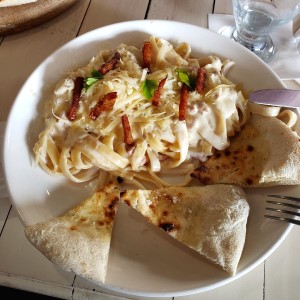 carbonara con tocino 