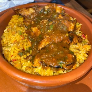 Arroz con pollo con presa