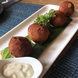 Croquetas de arroz con pollo