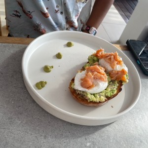 Salmon, egg, and avocado Toast