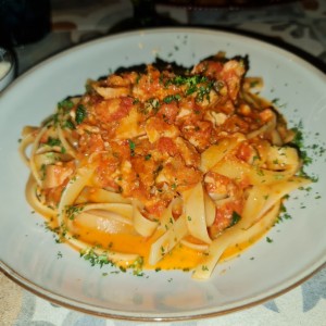 Fettuccine con langostinos 