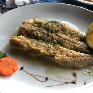 Filete de Corvina al ajillo 