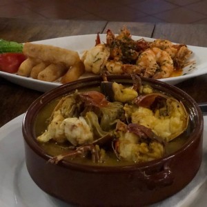 ARROZ CALDOSO DE LANGOSTA Y LANGOSTINOS AL AJILLO