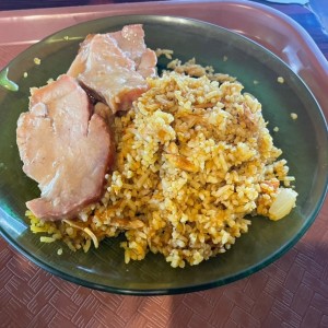 Arroz con pollo y puerco