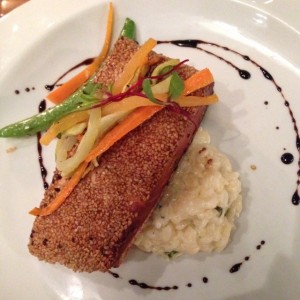 salmon con risotto