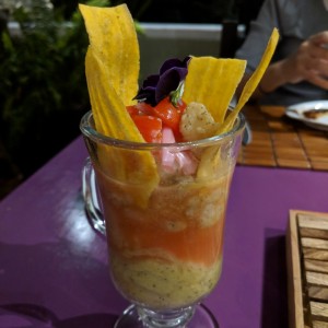 Ceviche frito de corvina