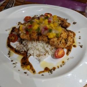 Pechuga de pollo glaseada