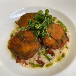 Falafel y risotto