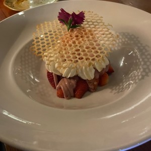 Textura de fresas con crema 