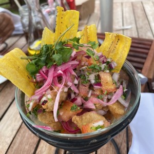 ceviche frito de corvina