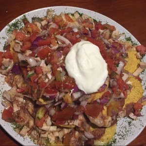 nachos rancheros de pollo 