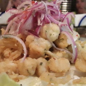 Ceviche frito de corvina