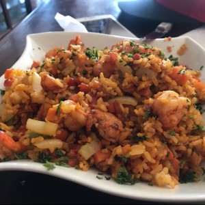 Arroz con camarones. 