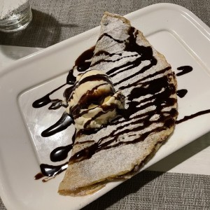 Crepe de nutella con helado