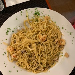 spaguetti con mariscos