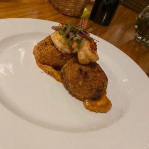 Croquetas de paltaon y langostinos espectaculares