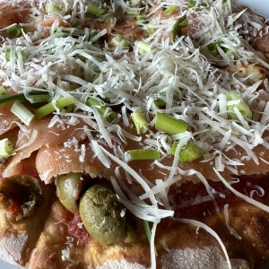 Pizza de salmon 