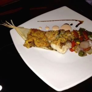 Corvina con vegetales